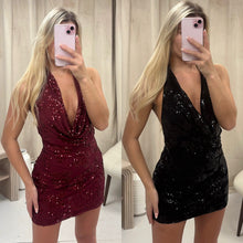 Load image into Gallery viewer, Sequin Halter Neck Dress