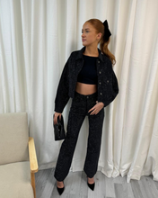 Load image into Gallery viewer, LUXE 1000+ DIAMANTÉ BLACK JEANS