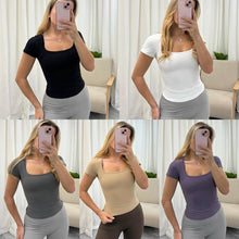 Load image into Gallery viewer, Lined Basic Short Sleeve Top (5 colours)
