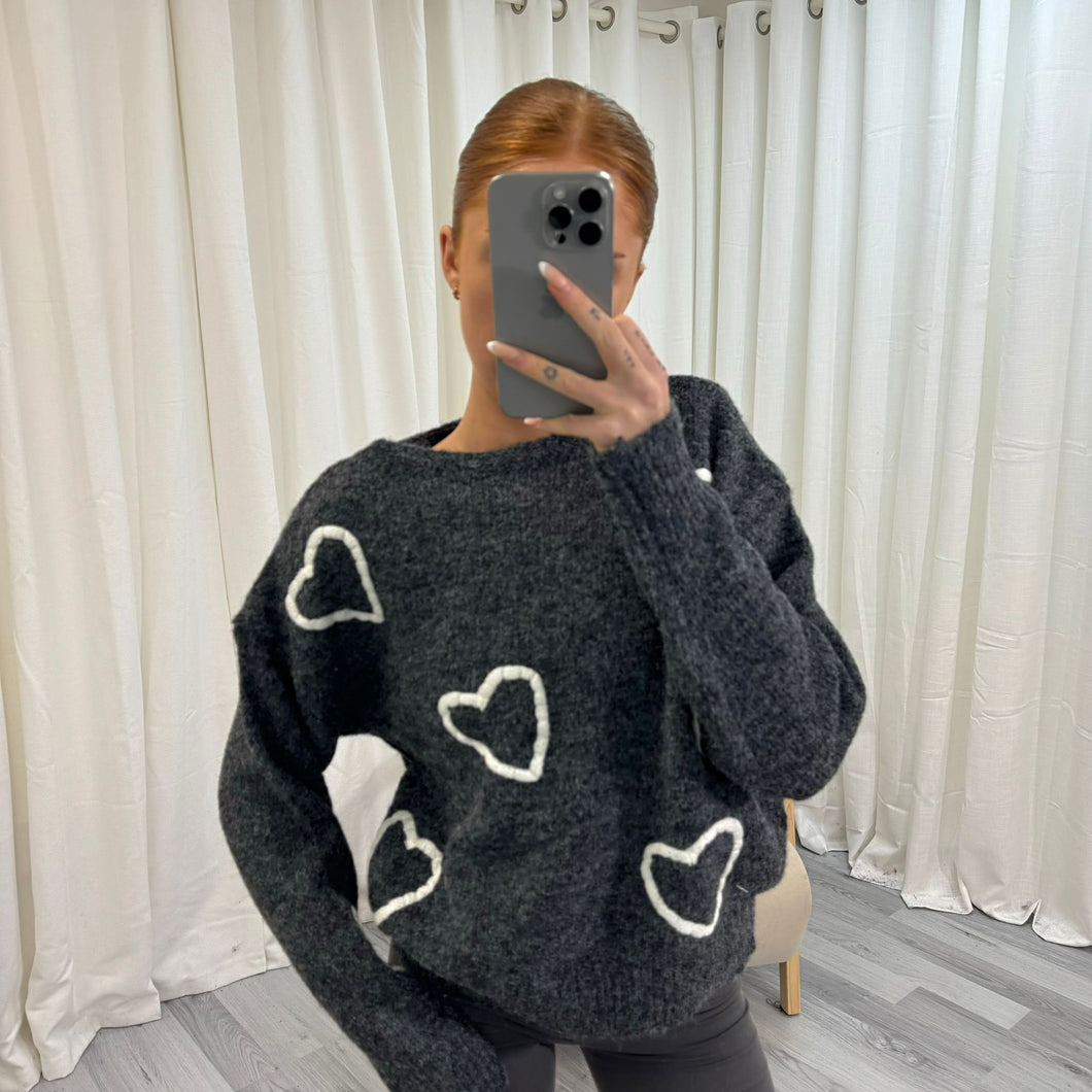 Woolly Heart Embroidered Jumper